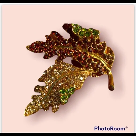 Estate Kenneth Jay Lane KJL fall leaves stunning brooch vintage item